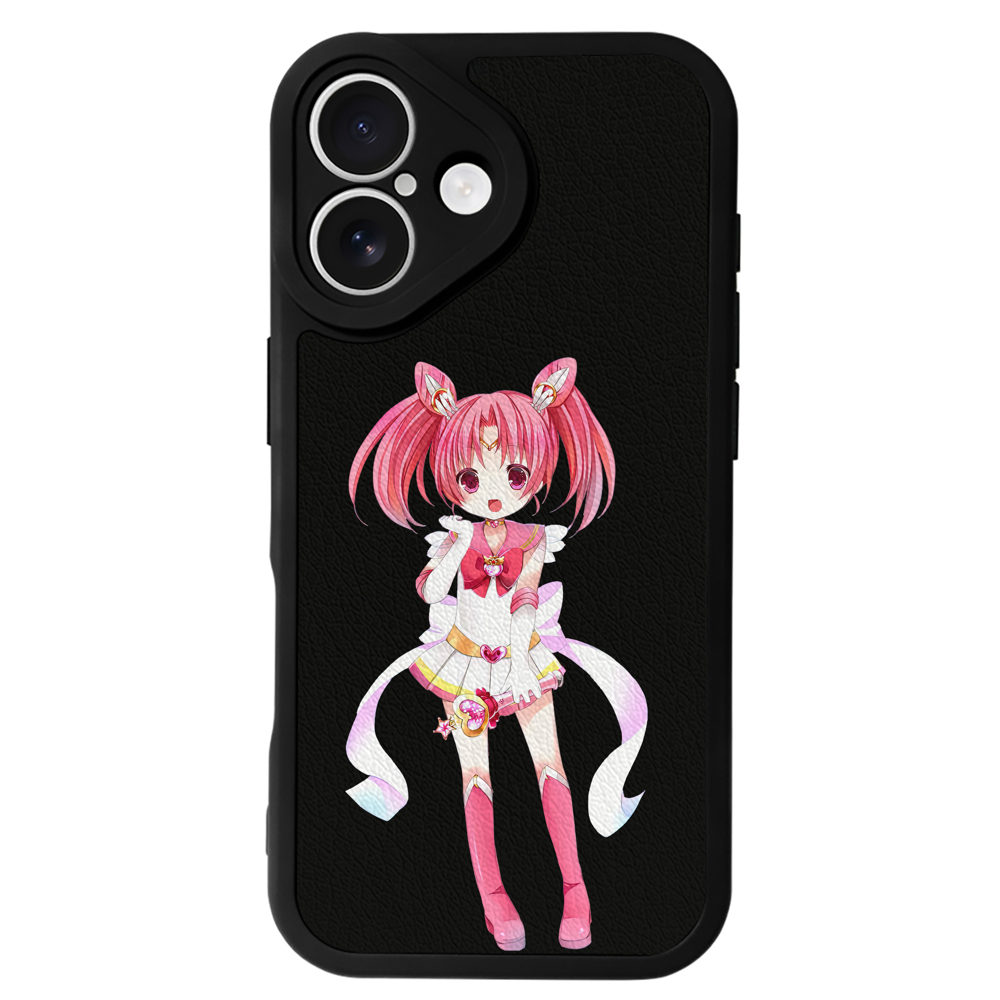 （画像用） 美少女戦士セーラームーン ちびうさ Sailor Moon Chibiusa Tsukino Usagi Small Lady Serenity 【iPhone 16シリーズ対応】シリコンスマホケース（レザー調） 材質：シリコン